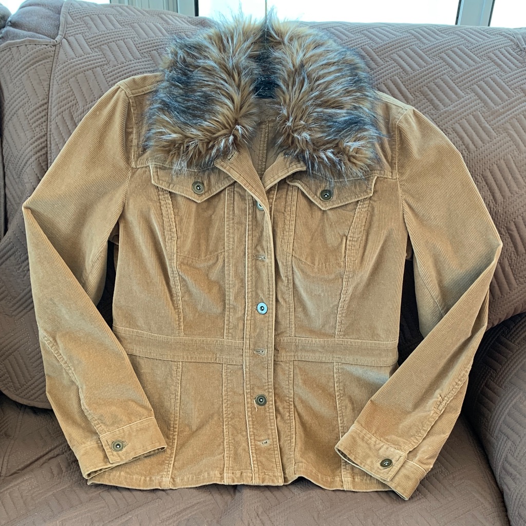 Style & Co. Tan Utility Jacket With Faux Fur Collar